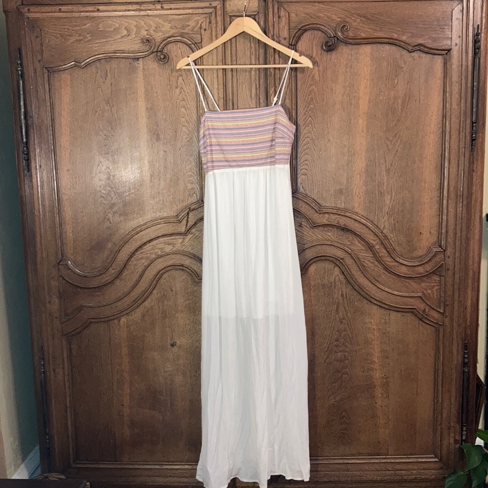 Flying Tomato Embroidered Cream Maxi Dress - Picture 1 of 12